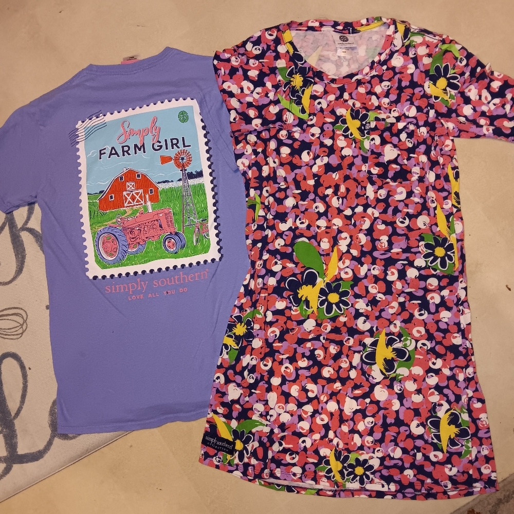 Simply Southern Red and Pink Short Sleeve T-Shirts